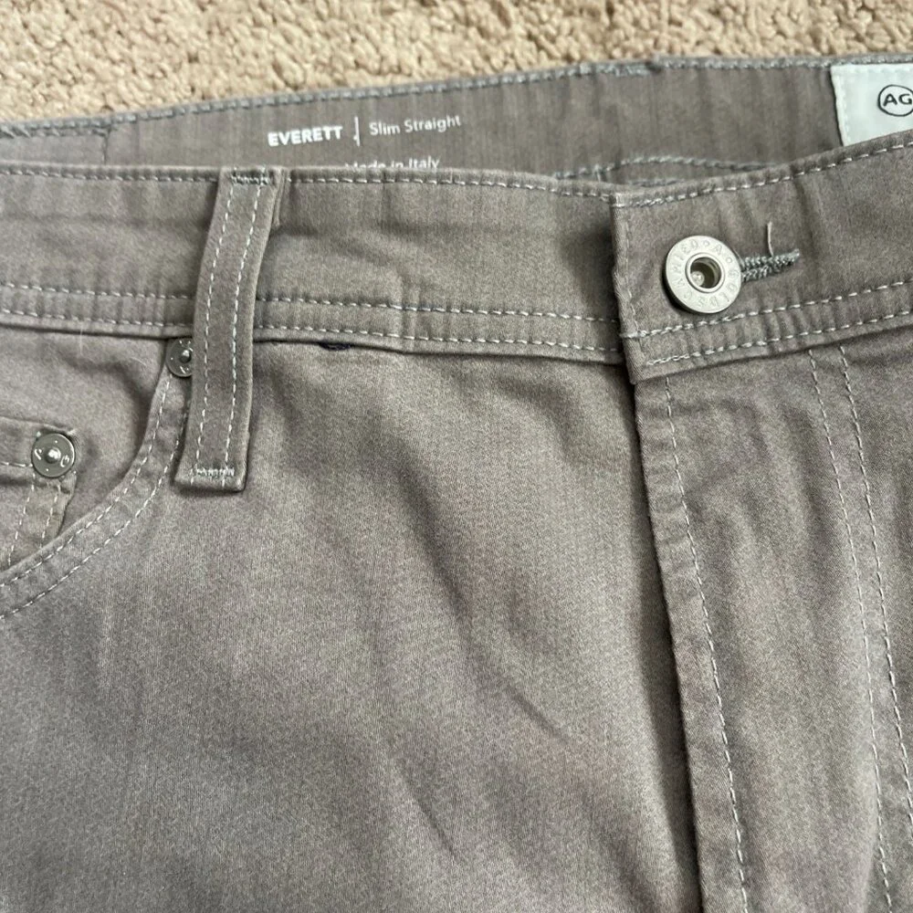 AG Adriano Goldschmied Everett Jeans Mens 36x27 Gray Denim Slim Fit Straight Leg